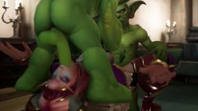 an elf has a threesome with two goblins - warcraft parody