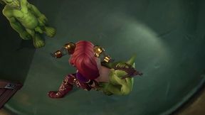 an elf has a threesome with two goblins - warcraft parody