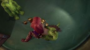 an elf has a threesome with two goblins - warcraft parody