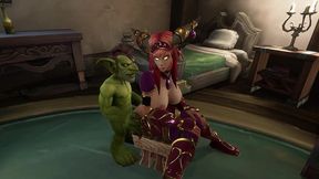 an elf has a threesome with two goblins - warcraft parody