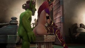 an elf has a threesome with two goblins - warcraft parody