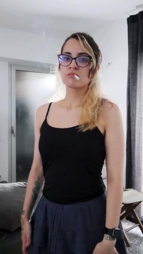 Smoking a well earned cigarette after my shift and workout