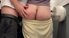 sneaking into a toilet for an orgasm in a busy restaurant and almost caught