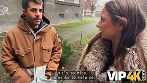 Amber Bloom showcases her enormous breasts for a lucky stranger