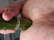 Huge cucumber in my tigh ass