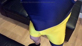 Hairy wrestler dog masturbates on camera