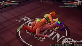 Karen Krush Overpowers Nick in Hot Naked Fighter 3D Encounter