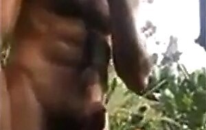 Big-Cock Latino Public Forest Masturbation Solo