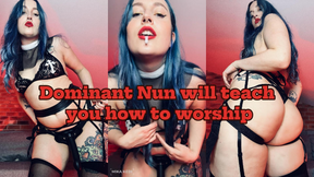Worshipping Lesson with a Dominant Nun