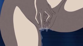 Hentai blonde shows off big tits while fingered and moaning on webcam