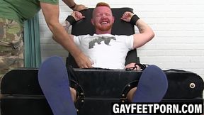 Horny redhead jock tickled into ecstasy