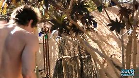 ”ZackRandall: Handsome Derrick Dickem Strokes His Juicy Prick Under The Sun”