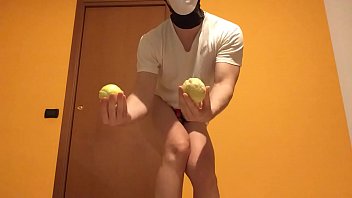 Two tennis balls. Are you able to insert them all into your ass?