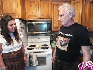 Old Grandpapa Repairman Fixes my Leaking Dripping Twat with Loud Climax