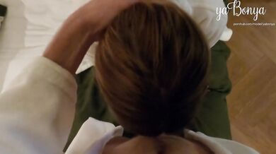 A GORGEOUS BLONDE WITH BIG TITS SUCKED MY COCK AND THEN I FUCKED HER FROM BEHIND