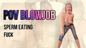 POV BLOWJOB fuck cum eating