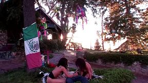 michelle avanti & alisha k anal threesome outdoors