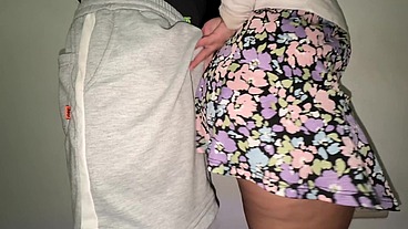 A Stranger Touches a Stranger's Skirt with His Dick and She Likes It