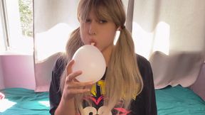 Blow to Pop | Pigtails & Balloons Inflated Until They Burst