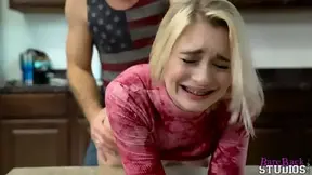 Daddy takes advantage of his petite's naughtiness