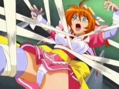 Busty blonde anime teen