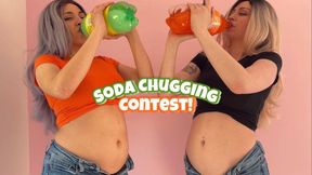 One Sip Away From Exploding - Bloated Belly Soda Chugging Contest and Worship