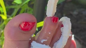Creamy Goddess Toes – Whipped Cream Foot Tease for Hungry Paypigs