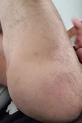 Submissive Slave Playing with Cock