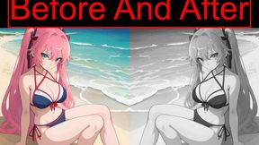 Cute Anime Girls on the Beach