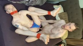 Twunk Tied and Ball-gagged Sans a condom Breeding