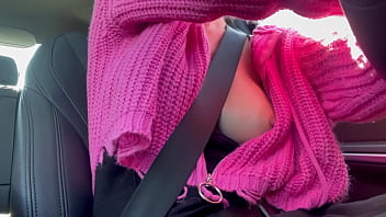 Artemisia's Wet Italian MILF Boobs Flashed During Drive