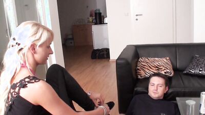 Amateur matures are stomping on horny chaps in this homemade video