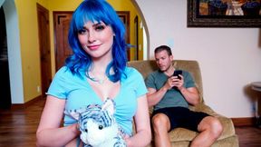 Lusty blue-haired hottie Jewelz Blu is enjoying hard fuck so much