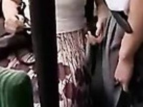 Japanese girl playing naughty on the bus
