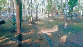 Teen pees long golden shower in public coconut grove