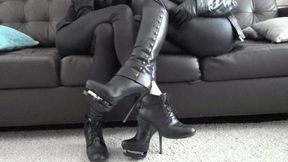 Footsie Play in sexy leather clothes 2sa (BF)