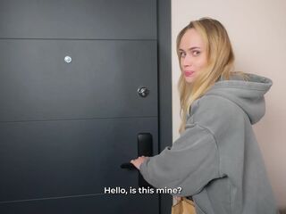 This babe ate my delivery... so I made her pay off her taut pink vagina