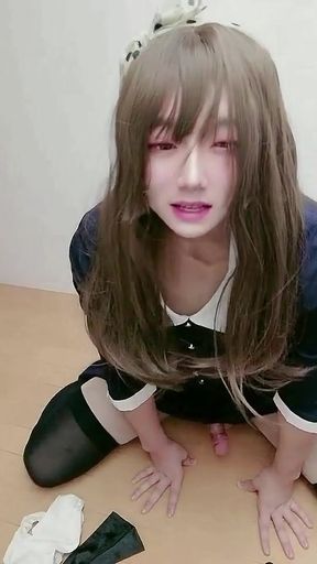 Japanese crossdresser masturbate with anal orgasm   Clip 1