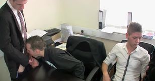Office lads share group sex perversions in a hot foursome