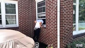 REALITY DUDES - Ty Shine Catches Bruno Cartella Peeking At Him From Window And Decides To Fuck His Face Right There