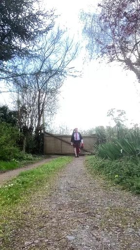 In an outfit with a skirt with flowers for an evening