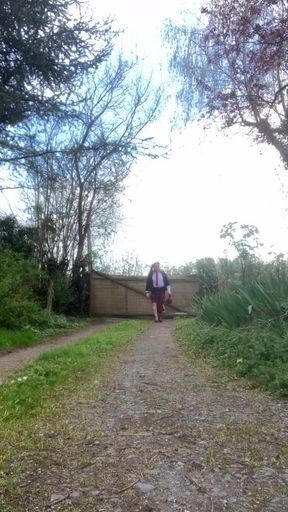 In an outfit with a skirt with flowers for an evening