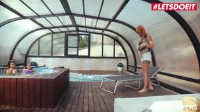 AGirlKnows - Susy Gala, Canela Skin And Kessy Shy Spanish Lesbian Pool Side Sex - LETSDOEIT