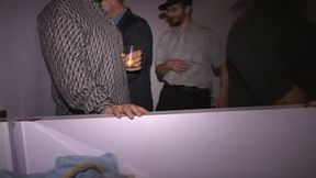 Massive ass milf takes tit cum-Laps wad off hubby belly pt2