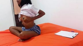 Colombia&#039;s sexiest exotic student shows off in a student miniskirt
