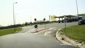 Vixen Clara G gets fisted in limousine on highway