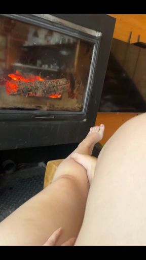 Masturbate at the Fireplace