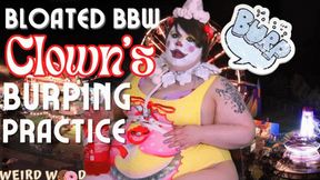 Bloated BBW Clown's Burping Practice - WMV