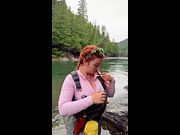 Thick Redhead Isla Moon Gets Railed While Fishing in the Woods
