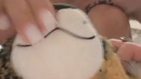 First pee of the morning directly on my teddy bear.